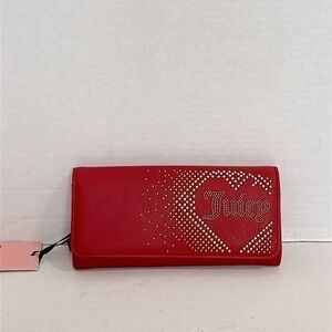 NWT JUICY COUTURE LOVELY DAY FLAP CLUTCH WALLET BAG RED